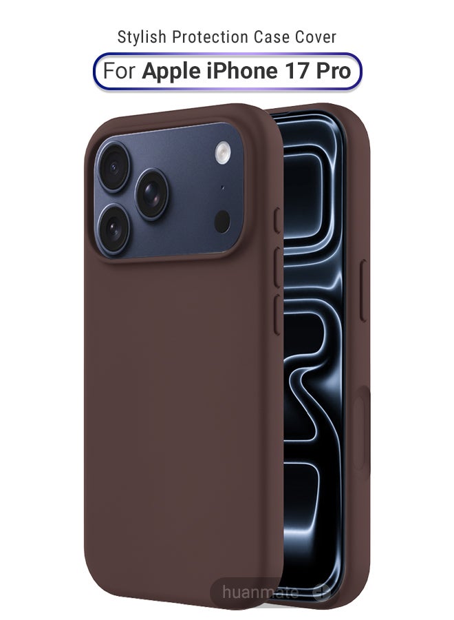 huanmate Apple iPhone 17 Pro Silicone Cover Brown - Premium 2.0mm TPU Silicon, Enhanced Camera Protection with Lens Shield, Shockproof & Water-Proof Cover for Apple iPhone 17 Pro - Image 1
